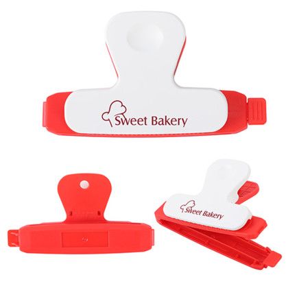 Custom Snap-Lock Bag Clip - Red