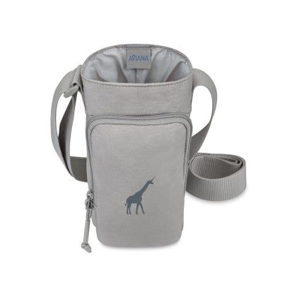Custom Aviana Rowan Recycled Nylon Bottle Sling - AWARE - Taupe top view Custom Aviana Rowan Recycled Nylon Bottle Sling - AWARE - Taupe top view