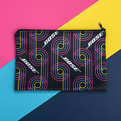 Custom 9" x 6" Sublimated Zippered Pouch - Lifestyle View Custom 9" x 6" Sublimated Zippered Pouch - Lifestyle View