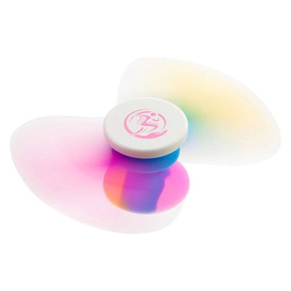 Custom Push Pop Propeller with Suction Cup - Rainbow In use