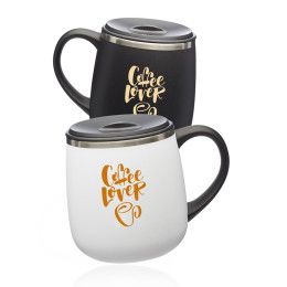 Custom 11 oz. Stainless Steel Coffee Mugs with Lid