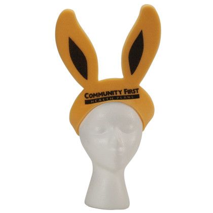 Custom 16" Foam Bunny Ears Visor - Bright gold Custom 16" Foam Bunny Ears Visor - Bright gold