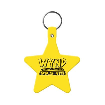 Custom Star Flexible Key Tag - Yellow