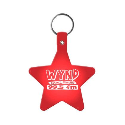 Custom Star Flexible Key Tag - Translucent red