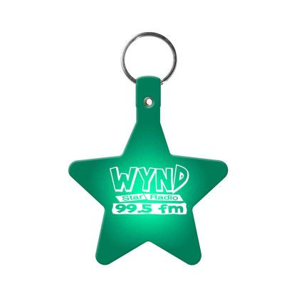 Custom Star Flexible Key Tag - Translucent green