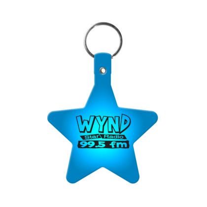 Custom Star Flexible Key Tag - Translucent blue