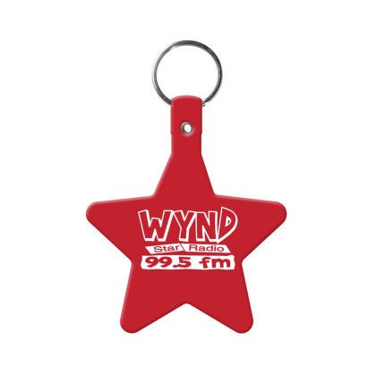 Custom Star Flexible Key Tag - Red