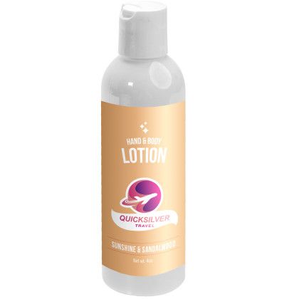 Custom Quench Hand & Body Lotion: 4 Ounce - Clear with Sunshine and Sandalwood