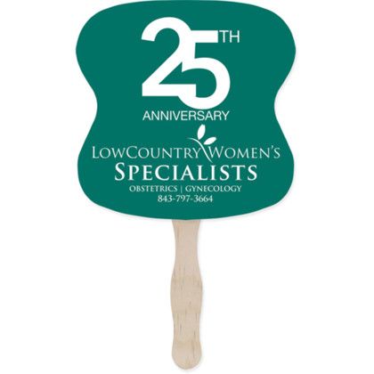 Custom Stock Shape Hand Fan - Hourglass Custom Stock Shape Hand Fan - Hourglass