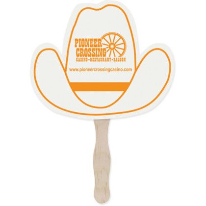 Custom Stock Shape Hand Fan - Hat Custom Stock Shape Hand Fan - Hat