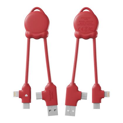 Custom Xoopar Octo Mini Charging Cable - Red Custom Xoopar Octo Mini Charging Cable - Red