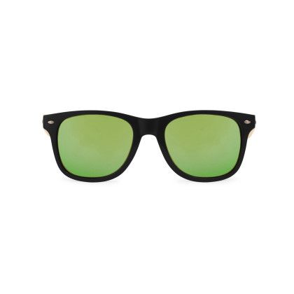 Custom CapeShades Recycled Bamboo Sunglasses Black Frame - Green Front View Custom CapeShades Recycled Bamboo Sunglasses Black Frame - Green Front View