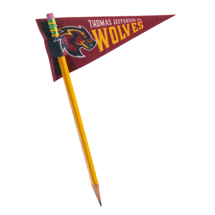 Custom 2 1/2" x 5" Pencil Pennant, Full Color - Heather grey 