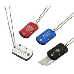 Custom Dog Tag Knife Silver Custom Dog Tag Knife Silver