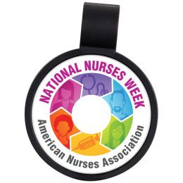 Custom Anti-Microbial Round Stethoscope ID Tag - Black 
