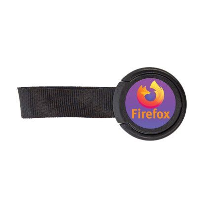 Custom Phone Ring Stand With Loop -Black