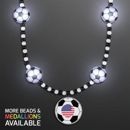 Custom LED Soccer Beads, Flag on Soccer Ball Medallion