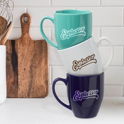 Custom Color Bistro 16 oz Glossy Coffee Mug with Logo