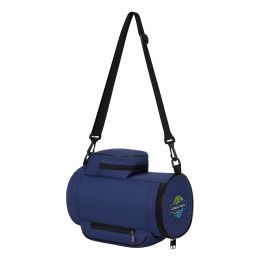 Custom Malibu 8-Can Polyester Crossbody Cooler Bag - Blue