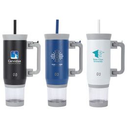 Custom NAYAD Quest 23 oz Stainless Steel Double-Wall Mug with Foldable Handle & Snack Cup - All Colors