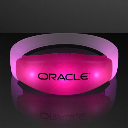 Custom Pink LED Steady Illumination Stretch Bracelet