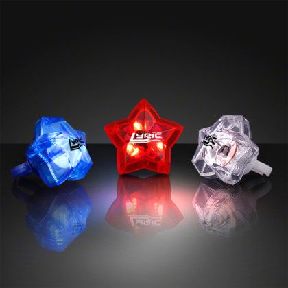 Custom LED Assorted Red , White & Blue Star Bling Rings Custom LED Assorted Red , White & Blue Star Bling Rings