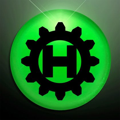 Custom Orange LED Frosted Circle Badge with Safety Pin