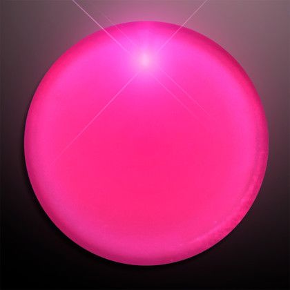 Custom Pink LED Frosted Circle Badge with Safety Pin