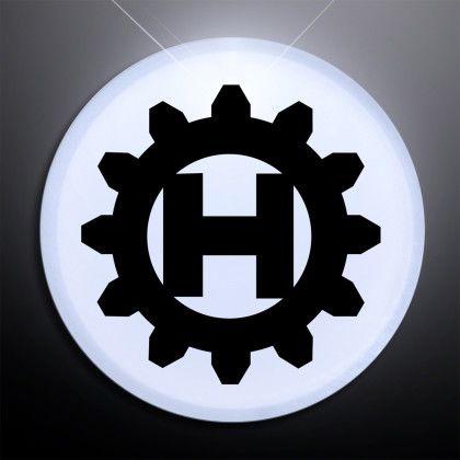 Custom White LED Frosted Circle Badge with Safety Pin