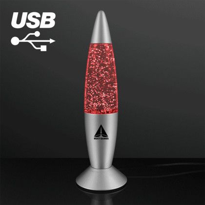 Custom Groovy Glitter Lamp USB Mood Light 7.25"