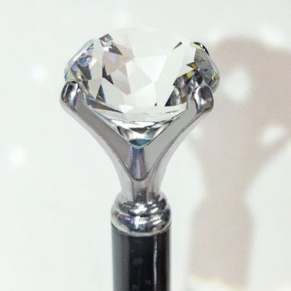 Custom Metal Twist Diamond Pen - Black with clear Custom Metal Twist Diamond Pen - Black with clear