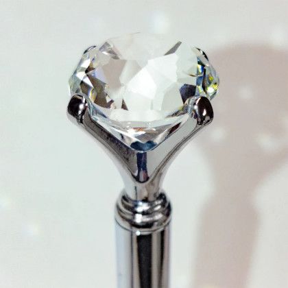 Custom Metal Twist Diamond Pen - Silver with clear Custom Metal Twist Diamond Pen - Silver with clear