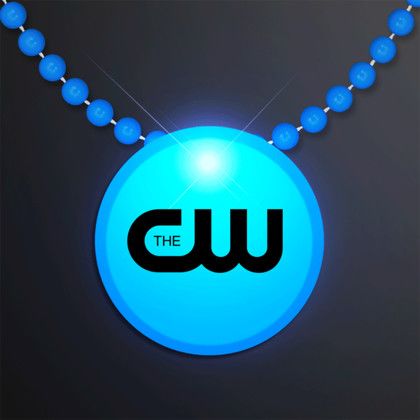 Blue LED Circle Badge with Beads - Blue Blue LED Circle Badge with Beads - Blue
