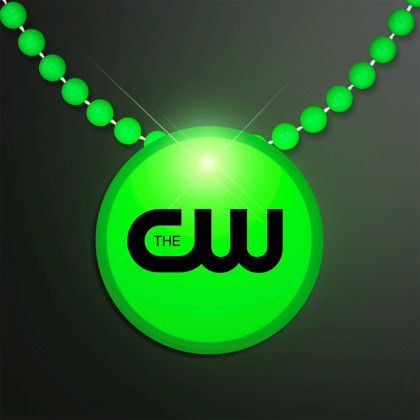 Blue LED Circle Badge with Beads - Green Blue LED Circle Badge with Beads - Green