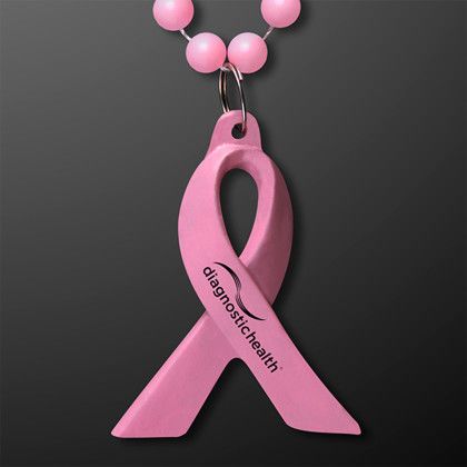 Custom Breast Cancer Awareness Pink Ribbon Beads (No Light) - Awareness pink
