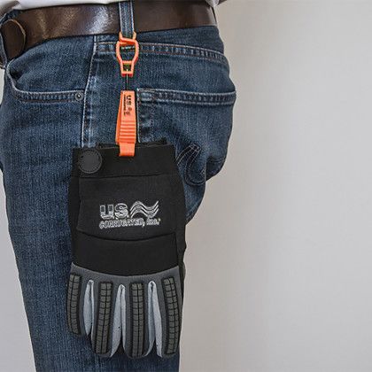 Custom Hi-Viz Orange Glove Clip - lifestyle