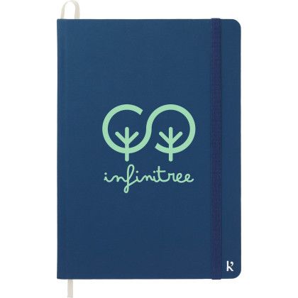 Custom Karst Stone Paper 5.5" x 8.5" Hard Cover Notebook - Navy blue