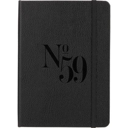 Custom 5" x 7" FSC Recycled Pebble Hard Bound Journal - Black