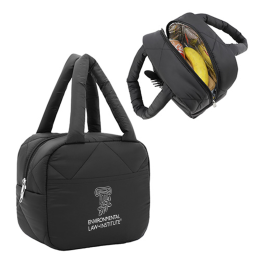 Custom Veranda Quilted Nylon Lunch Bag - Black