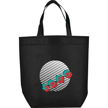 Custom Challenger Non-Woven Shopper Tote - Black