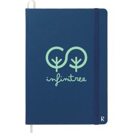 Custom Karst Stone Paper 5.5" x 8.5" Hard Cover Notebook - Navy blue