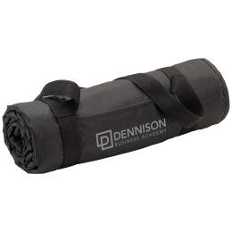 Custom Roll up Picnic Blanket with Carrying Strap - Black