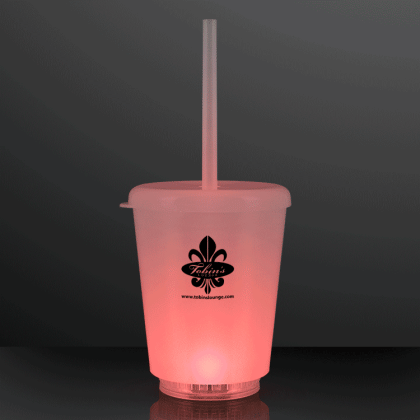 Custom 12 oz. Short Tumbler Light Cup with Lid & Straw Custom 12 oz. Short Tumbler Light Cup with Lid & Straw