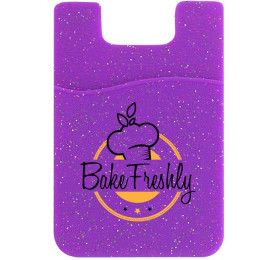 Custom I-Wallet Cell Phone Wallet Glitter - Purple