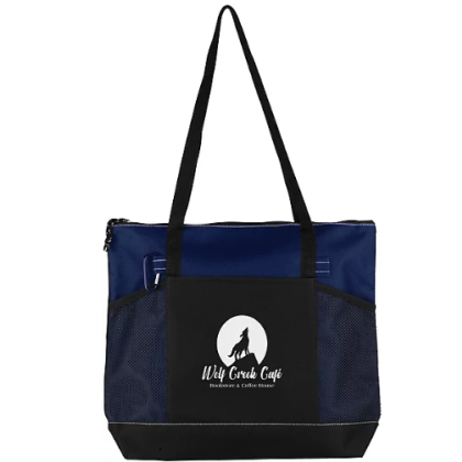 Custom Premium Zippered Tote - navy Blue Custom Premium Zippered Tote - navy Blue