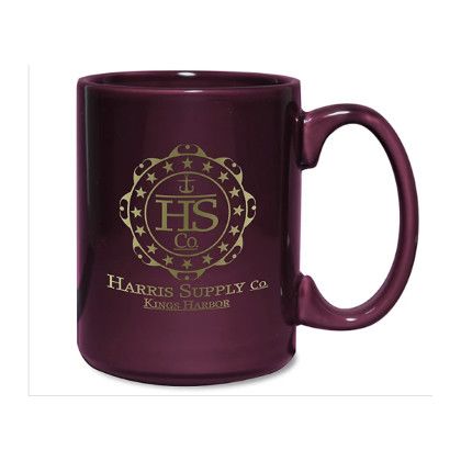 Custom Jumbo Coffee Mug 15 oz - Burgundy Custom Jumbo Coffee Mug 15 oz - Burgundy