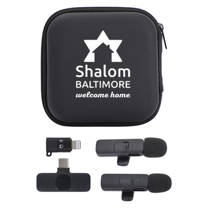 Custom Center Stage Portable Wireless Lavalier Microphone - Set of 2 