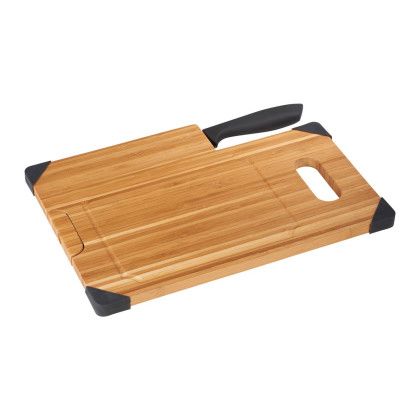 Custom Bamboo Cutting Board with Knife