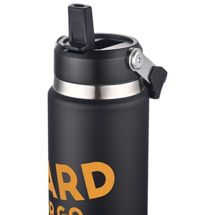 Custom Senago 30 oz Vacuum Insulated Stainless Steel Bottle with Build-in Straw - Black Open Straw Custom Senago 30 oz Vacuum Insulated Stainless Steel Bottle with Build-in Straw - Black Open Straw