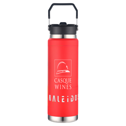 Custom Senago 30 oz Vacuum Insulated Stainless Steel Bottle with Build-in Straw - Red Custom Senago 30 oz Vacuum Insulated Stainless Steel Bottle with Build-in Straw - Red